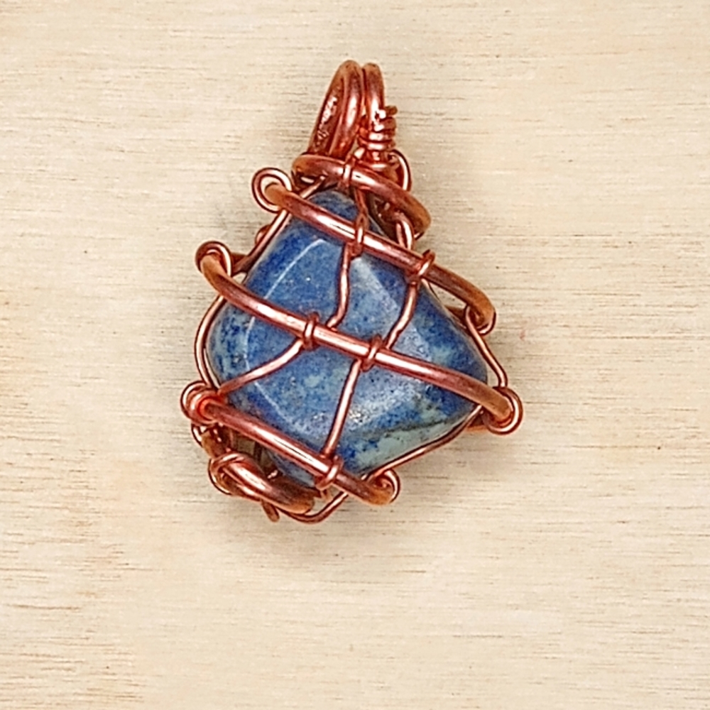Sodalite Stone / Pure Copper Pendant